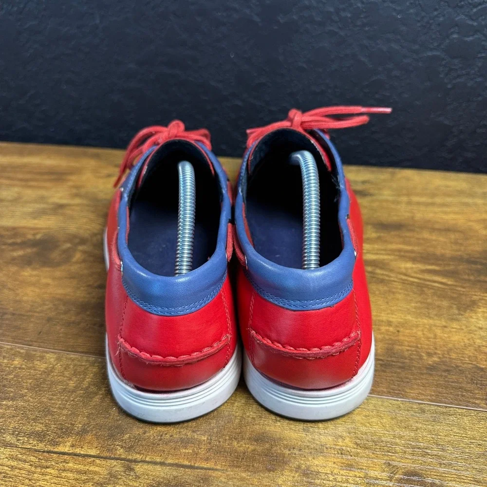 Cole Haan Cornel 2-Eye C32581 Red Leather Boat Shoes Mens Size 10M